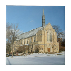 Harbison Chapel im Winter am Grove City College Fliese