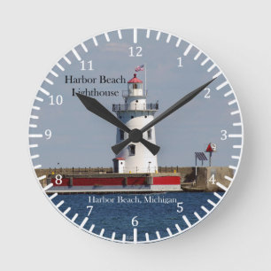Harbor Beach Leuchtturm-Uhr Runde Wanduhr