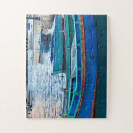Harbor Blue Skiff, Mediterranean Coast Puzzle
