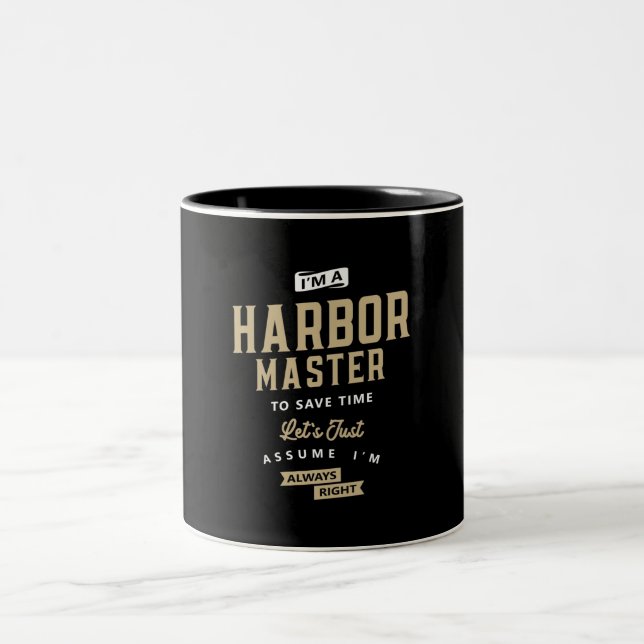 Harbor Master Job Occupation Birthday Worker Zweifarbige Tasse (Mittel)