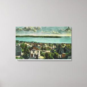 Harborview dem Hügel von der Königin-Anne Leinwanddruck
