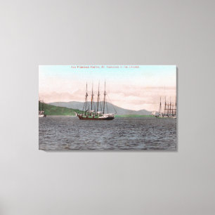 Harborview der Bucht und des Mt. Tamalpais Leinwanddruck