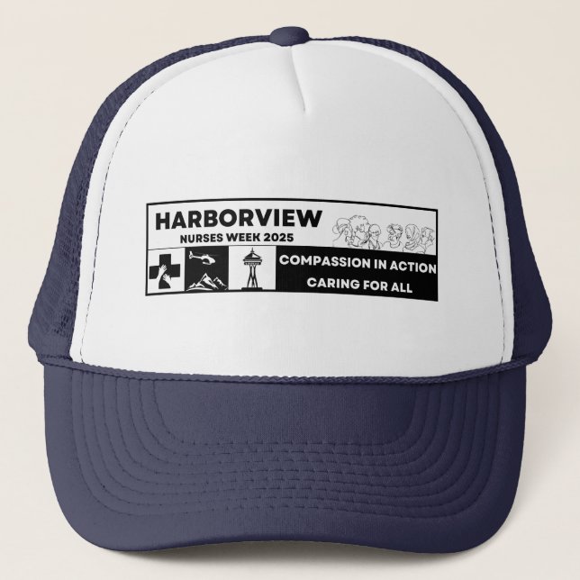 Harborview Nurses Week 2025 Baseball Cap Truckerkappe (Vorderseite)
