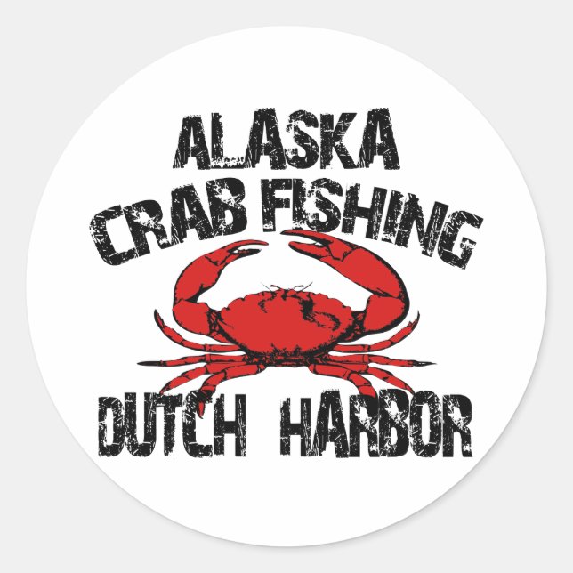 Harbour Alaska Crab Fischen Runder Aufkleber (Vorderseite)