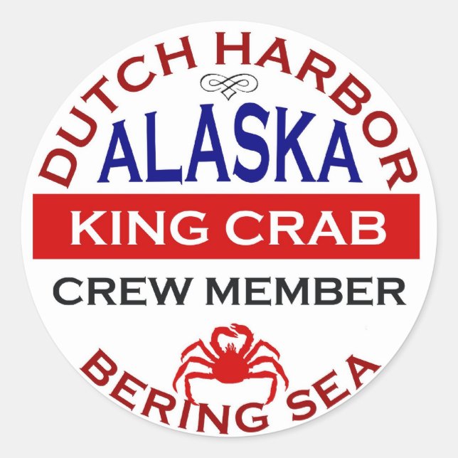 Harbour Alaskan King Crab Crew Mitglied Runder Aufkleber (Vorderseite)