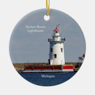 Harbour Beach Lighthouse Circle Ornament