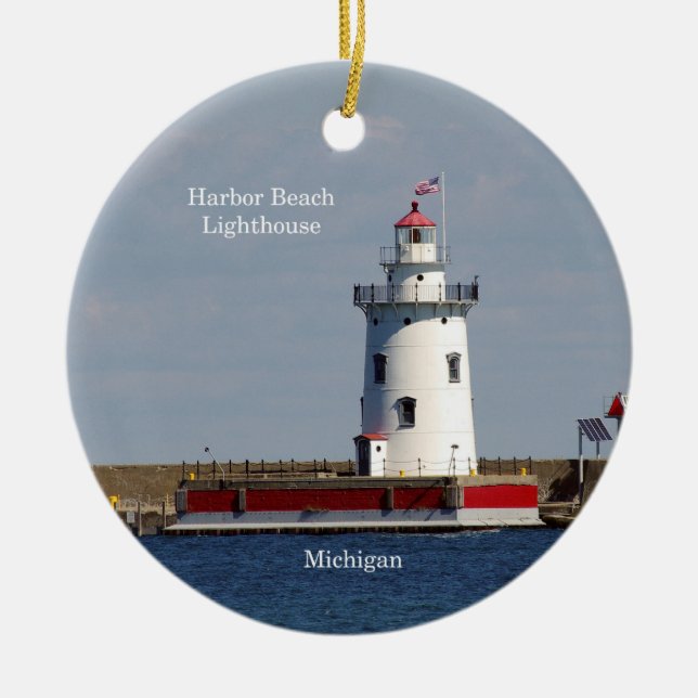 Harbour Beach Lighthouse Circle Ornament (Vorne)