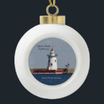 Harbour Beach Lighthouse-Ornament Keramik Kugel-Ornament<br><div class="desc">Harbour Beach Lighthouse in Harbour Beach,  Michigan am Huron Lake. Ball oder Snowflake-Ornament</div>