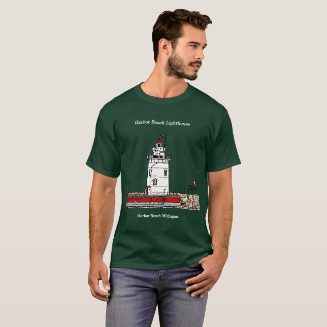 Harbour Beach Lighthouse Shirt dunkel (Vorne ganz)
