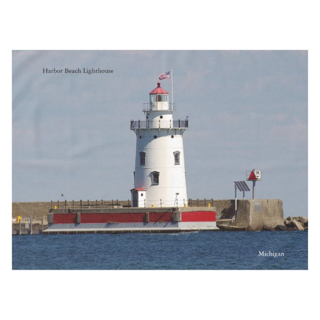 Harbour Beach Lighthouse Tischdecken (Vorderseite (Horizontal))