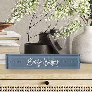 Harbour Blue Sketched Cursive Script Namensplakette