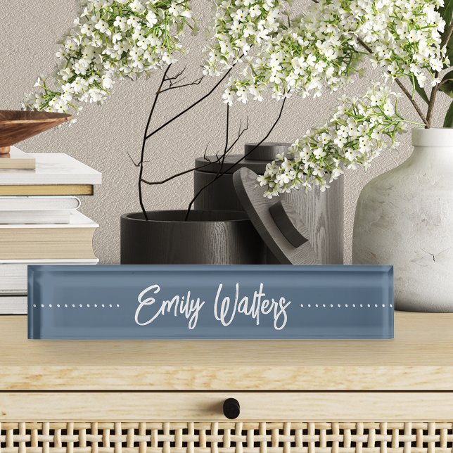 Harbour Blue Sketched Cursive Script Namensplakette (Von Creator hochgeladen)