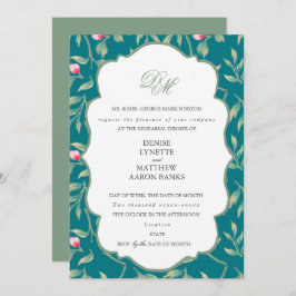 Harbour Blue und Basil Green Probe Dinner Einladung