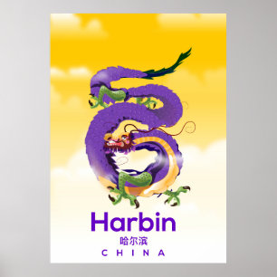 Harbour China Dragon Reiseplakat Poster