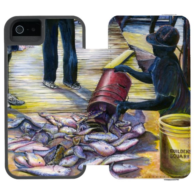 Harbour Island, Bahamas, die heutige Karte Incipio iPhone Geldbeutel-Hülle (Folio Geöffnet)