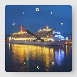 Harbour Reflections Quadratische Wanduhr