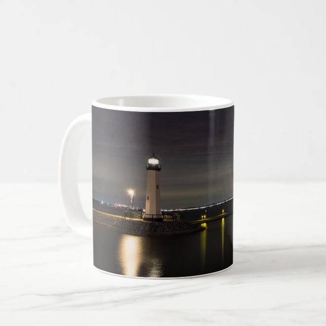 Harbour Rockwall Lighthouse Kaffee Tasse (Vorderseite Links)