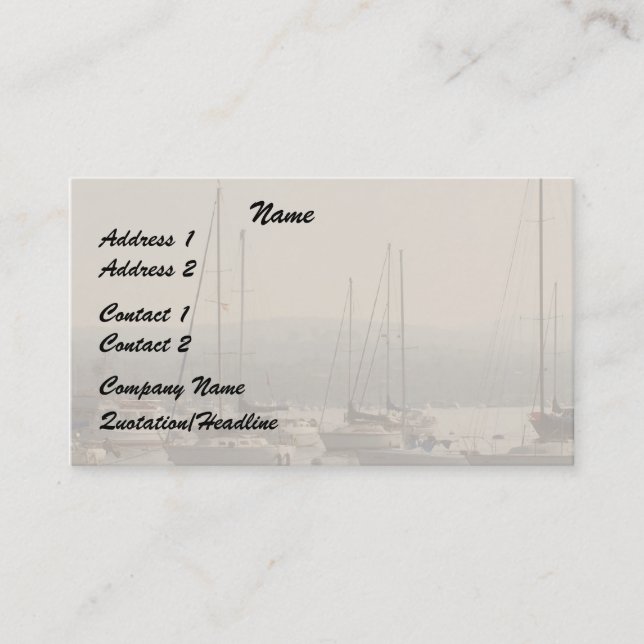 Harbour/Sailboats Business Card Visitenkarte (Vorderseite)