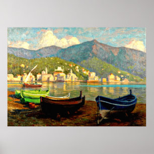 Harbour Scene von Rapallo; Paul Fischer Gemälde Poster