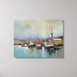 Harbour-Szene - überzogene Canvas Print Leinwanddruck
