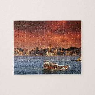 Harbour von Hongkong bei Sunset Puzzle