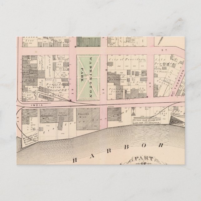 Harbour Washington Park Atlas Map Postkarte (Vorderseite)