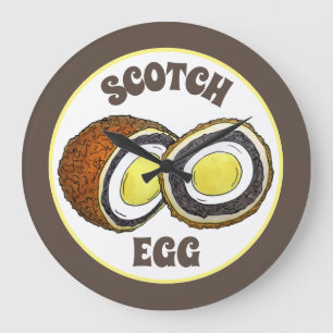 Hard Boiled Scotch Eggs UK British Snack Food Große Wanduhr