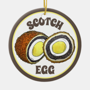 Hard Boiled Scotch Eggs UK British Snack Food Keramik Ornament