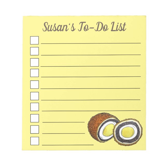 Hard Boiled Scotch Eggs UK British Snack Food Notizblock (Vorderseite)