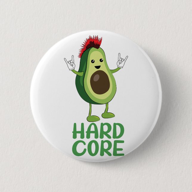 Hard Core Avocado Funny Button (Vorderseite)