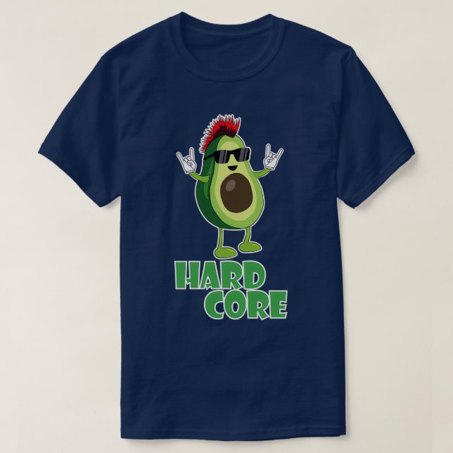 Hard Core Avocado Funny T-Shirt (Design vorne)