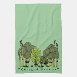Hard Core Collard Grüntöne Geschirrtuch