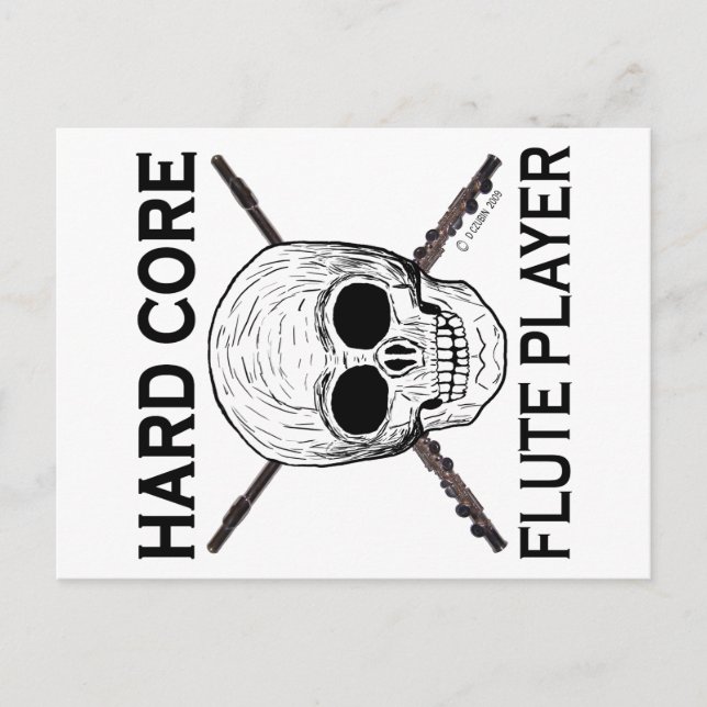 Hard Core Flute Player Postkarte (Vorderseite)
