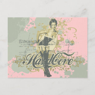 Hard Core Girl T - Shirt und Geschenke Postkarte
