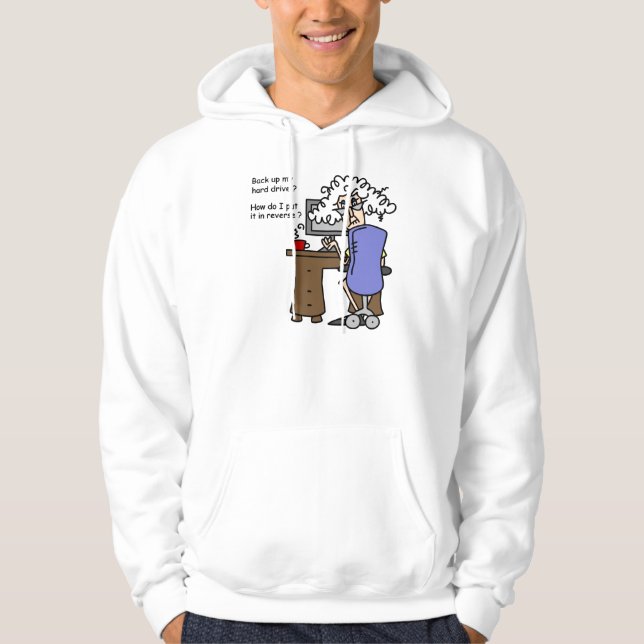 Hard Drive Back Up Humorous Hoodie (Vorderseite)