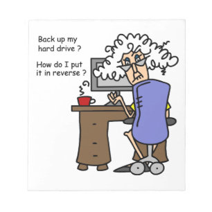Hard Drive Back Up Humorous Notizblock