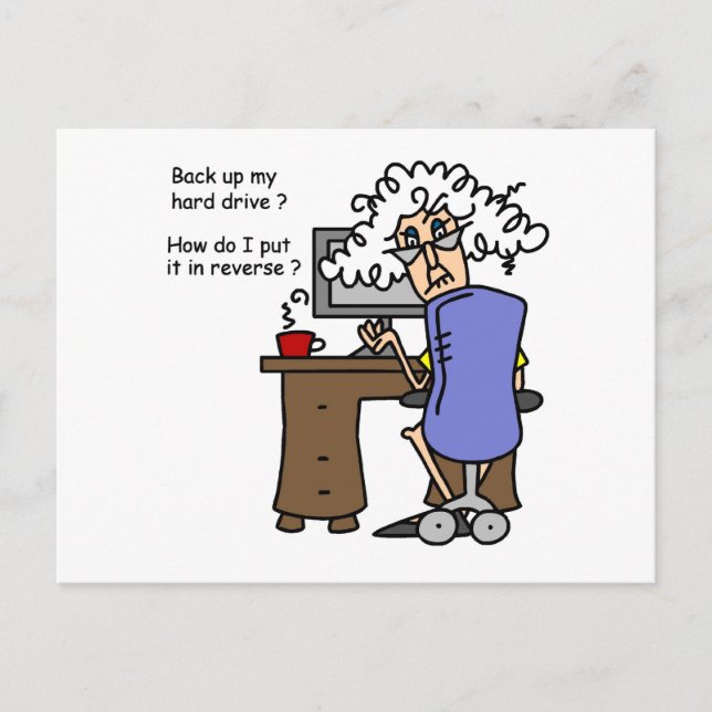 Hard Drive Back Up Humorous Postkarte (Vorderseite)