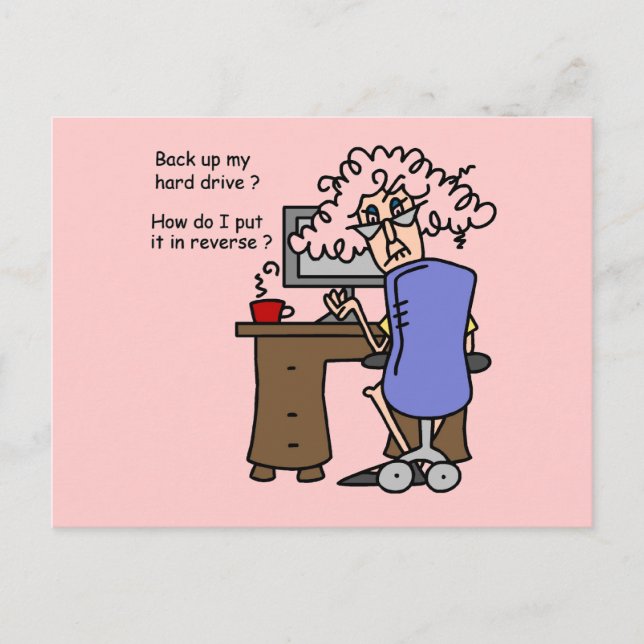 Hard Drive Back Up Humorous Postkarte (Vorderseite)