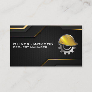 Hard Hat Gear Logo   Black Gold Hintergrund Visitenkarte