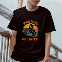 Hard No Limits Retro Sunset Graphic Tee for Bikers