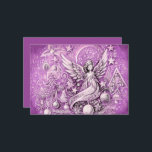 Hard Pastel Drawing Christmas Angel Purple Karte<br><div class="desc">Designed by Carrie Fink.  Printed and shipped by Zazzle or their partners.</div>