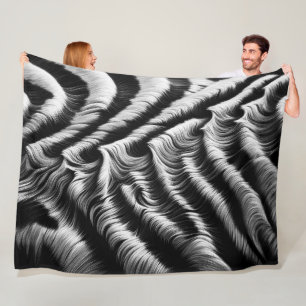 Hard Pastel Zebra auf schwarz Fleecedecke