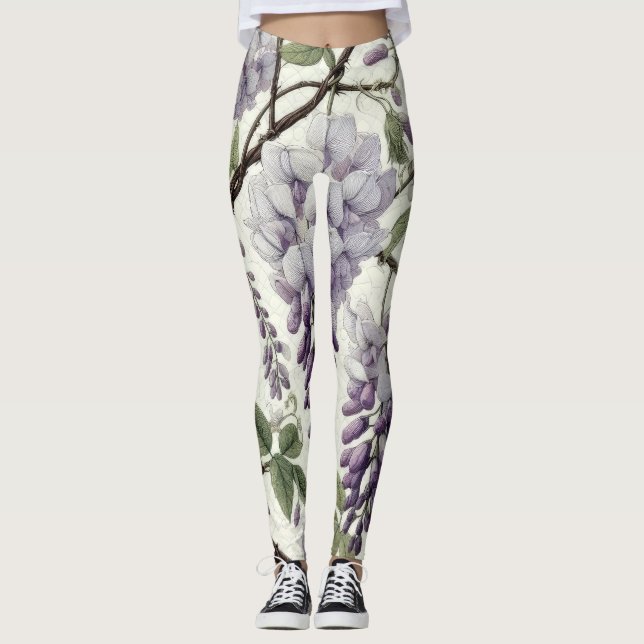 Hard Pastel Zeichne Lila Wisteria Leggings (Vorderseite)