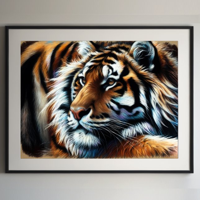 Hard Pastel Zeichne Tiger Poster (Von Creator hochgeladen)