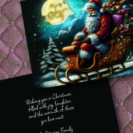 Hard Pastel Zeichne Weihnachten im Schlitten 2 Karte