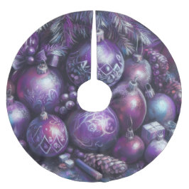 Hard Pastel Zeichne Weihnachts-Motif-Urlaub Lila Polyester Weihnachtsbaumdecke