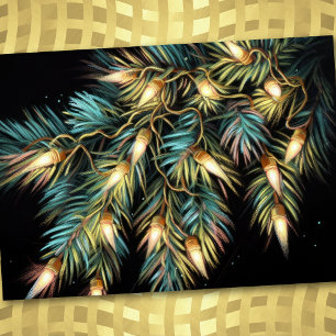 Hard Pastel Zeichne Weihnachts-Weihnachtssaitenlic Feiertagskarte