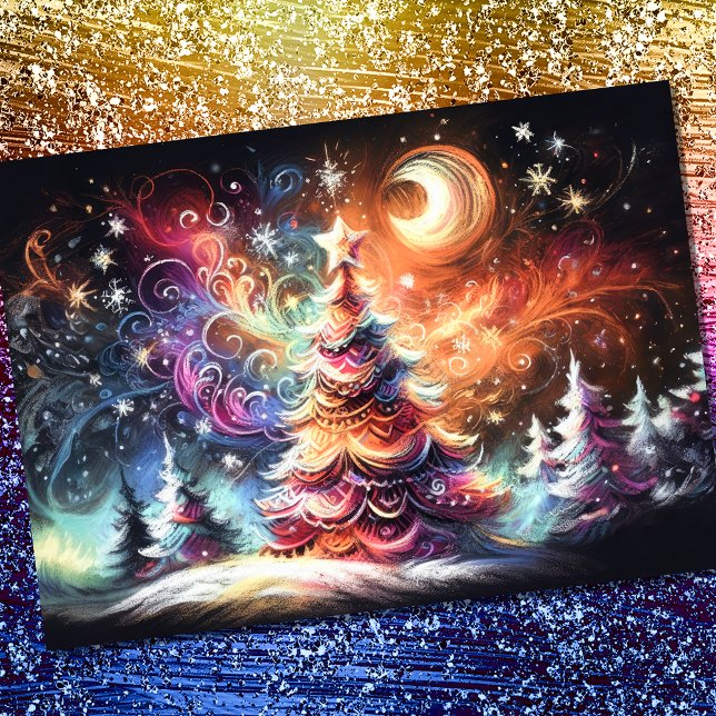 Hard Pastel Zeichne Weihnachtsbaumen Whimsy Karte (Von Creator hochgeladen)