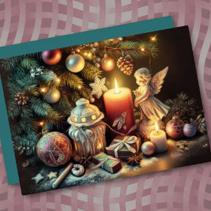 Hard Pastel Zeichne Weihnachtsfeiertag Angel Karte