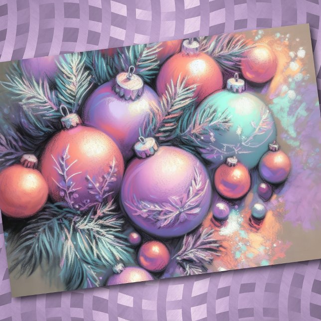 Hard Pastel Zeichne Weihnachtsmotive Lila Peach Karte (Von Creator hochgeladen)